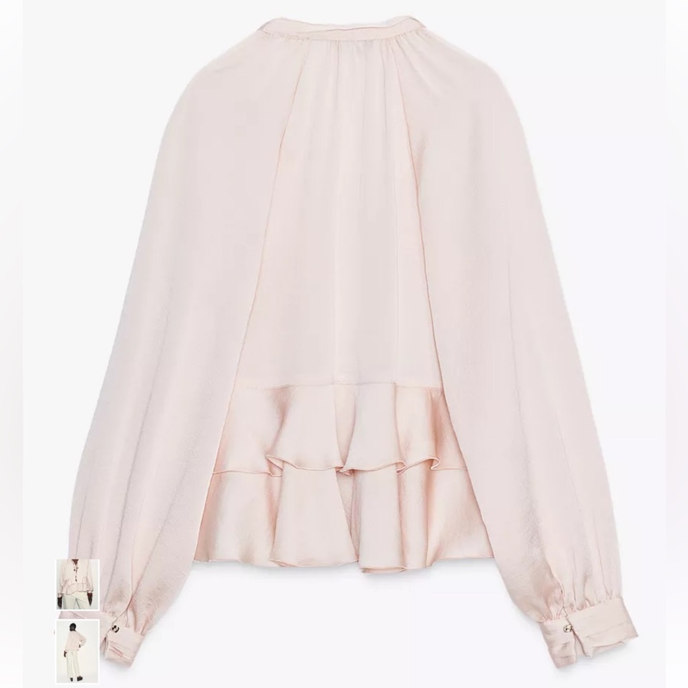 Zara Soft Pink Ruffled Blouse - Picture 7 of 10